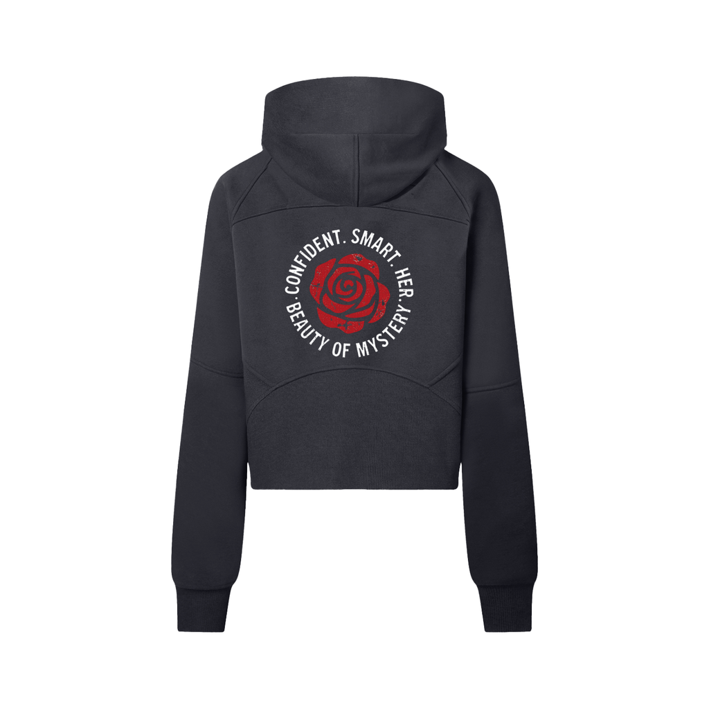 "HER" Vintage Cropped Half-Zip Hoodie