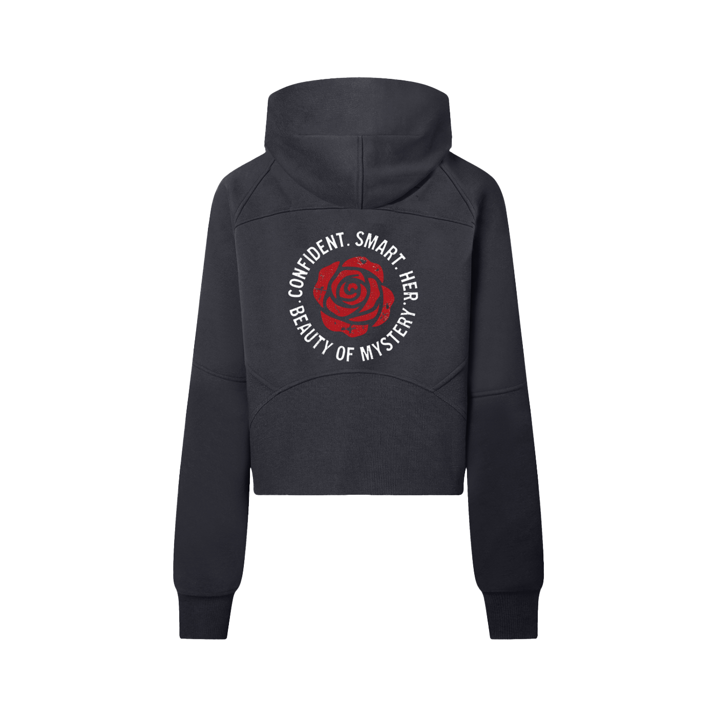 "HER" Vintage Cropped Half-Zip Hoodie