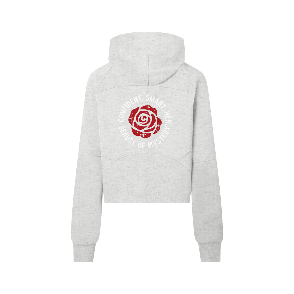 "HER" Vintage Cropped Half-Zip Hoodie