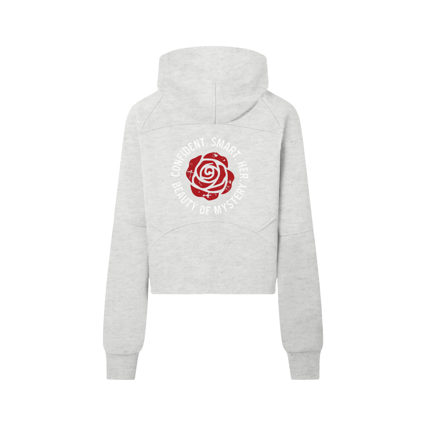 "HER" Vintage Cropped Half-Zip Hoodie