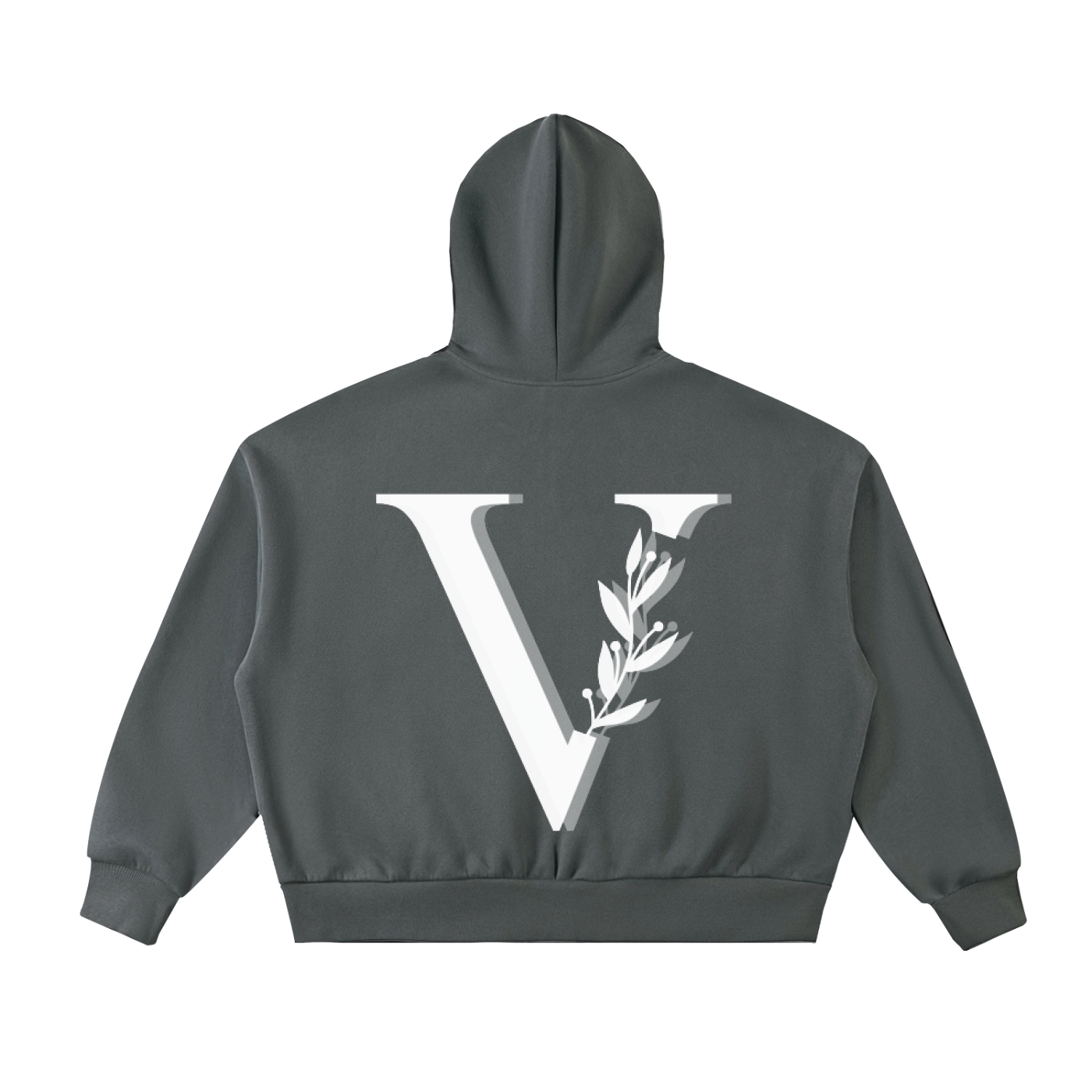 Fleeced Full-Zip Boxy Hoodie