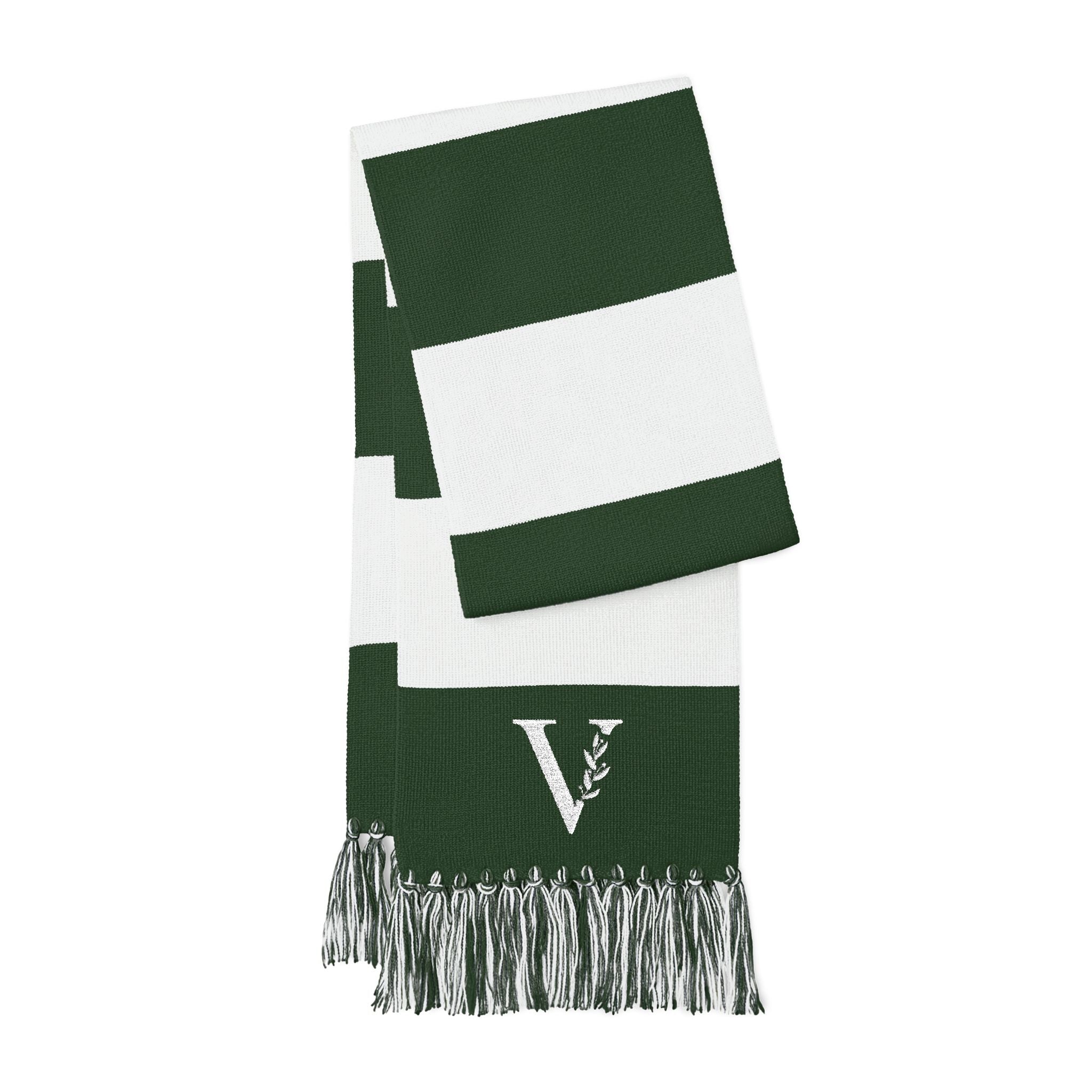 Vintagex Striped Embroidered Spectator Scarf