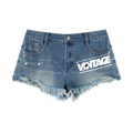 Women's Vintage Wash Raw Hem Denim Shorts