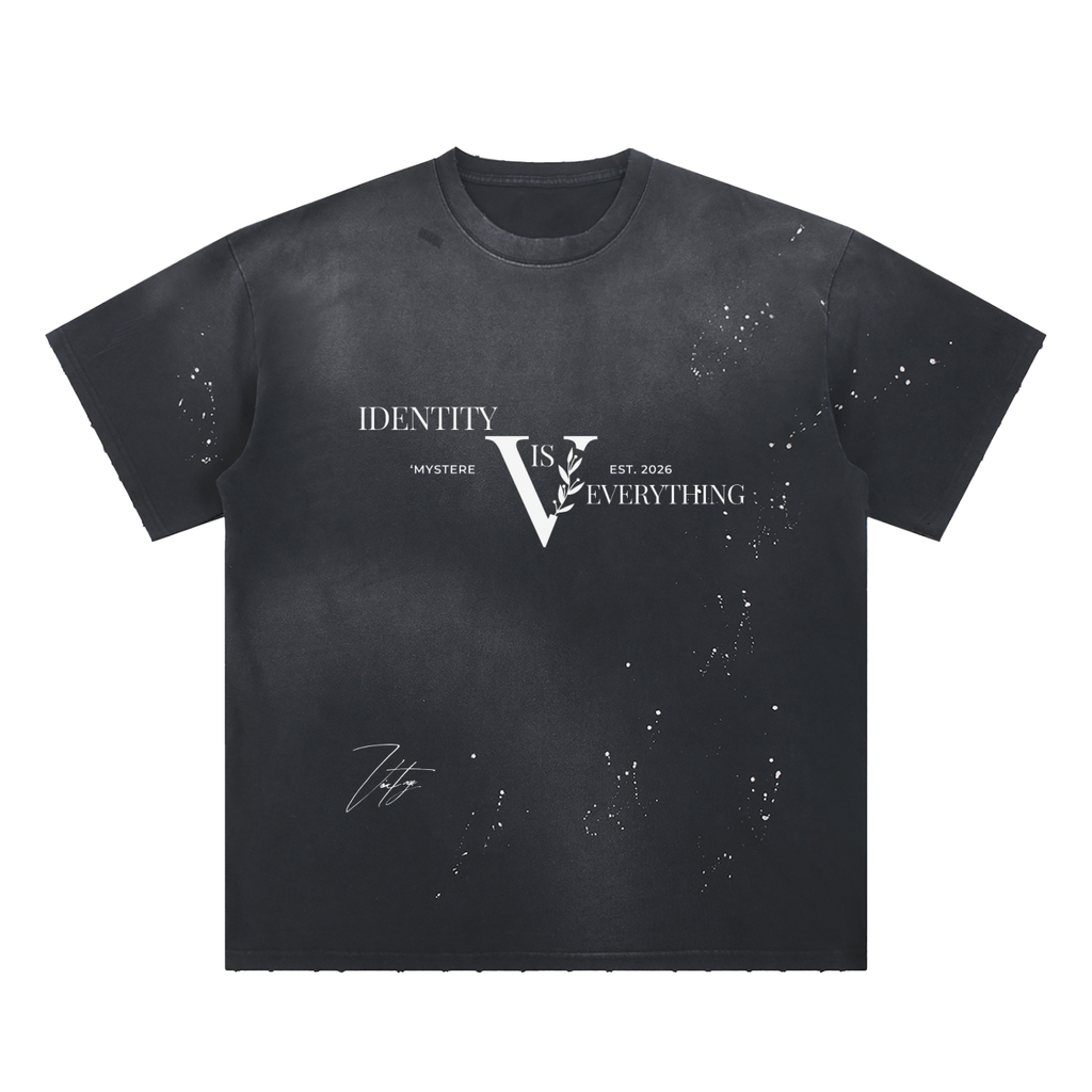 Hand-Frayed Sunfade Paint Splatter T-Shirt