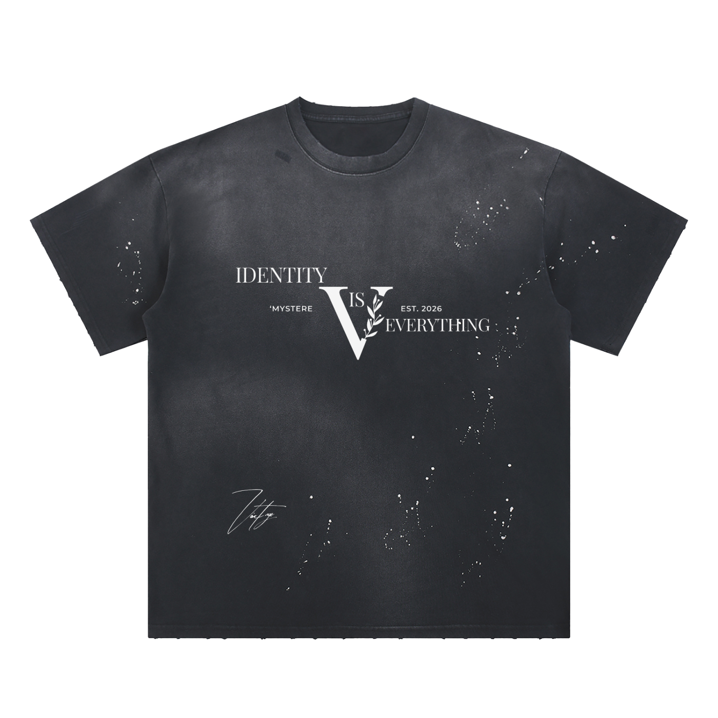Hand-Frayed Sunfade Paint Splatter T-Shirt