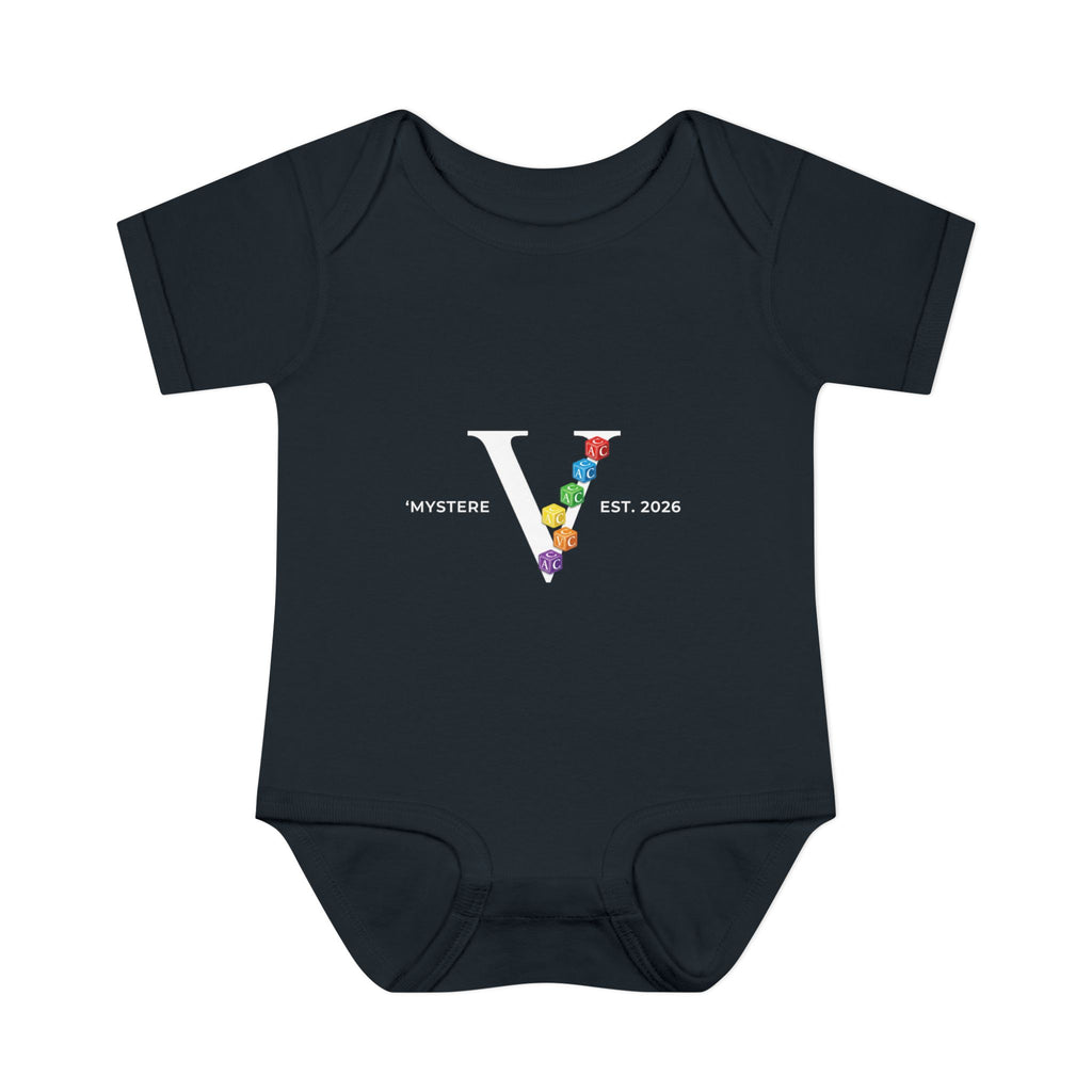 Infant Bodysuit — Colorful Floral 'V' Monogram (Mystere Est. 2026)
