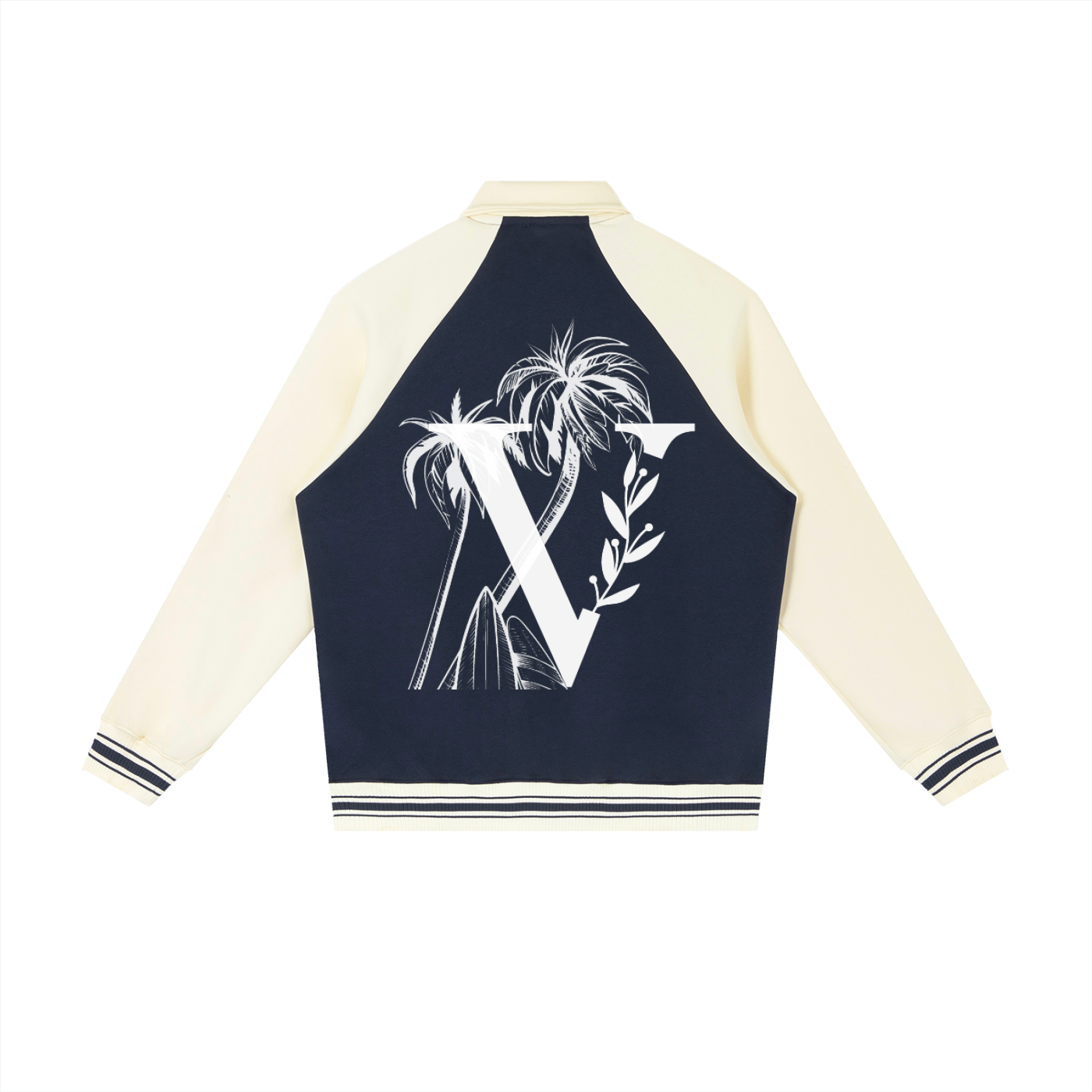 Contrast Raglan Sleeve Baseball Jacket