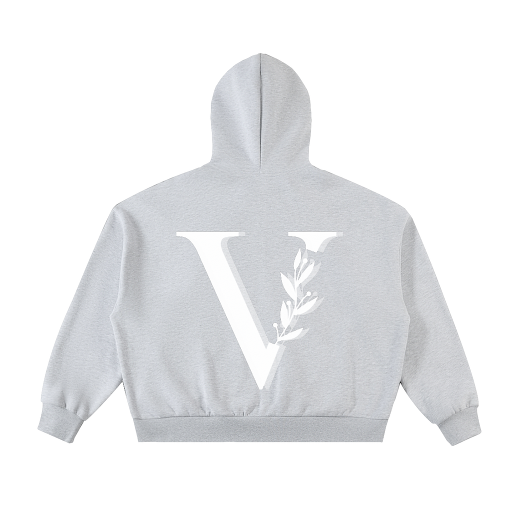 Fleeced Full-Zip Boxy Hoodie
