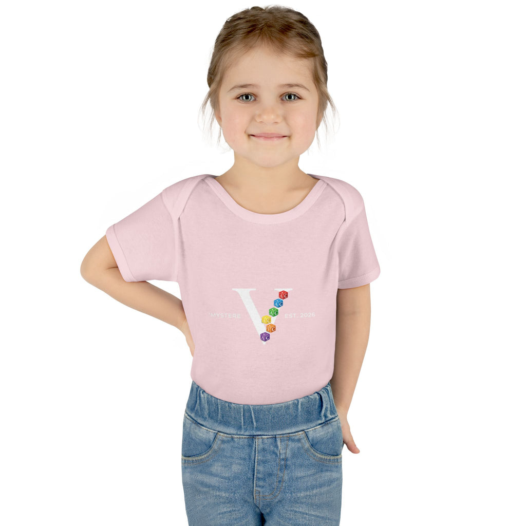 Infant Bodysuit — Colorful Floral 'V' Monogram (Mystere Est. 2026)