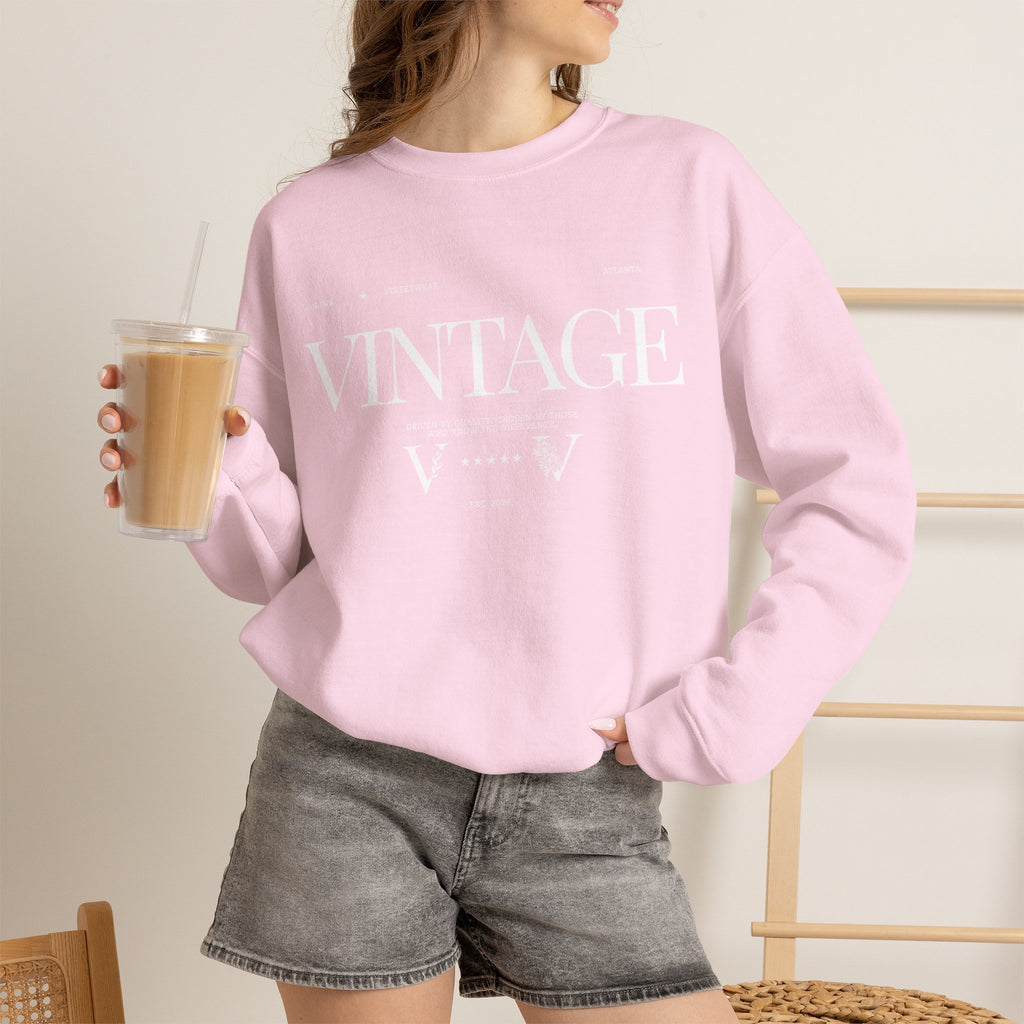Vintage Crewneck Sweatshirt — Retro 'VINTAGE' Graphic Pullover