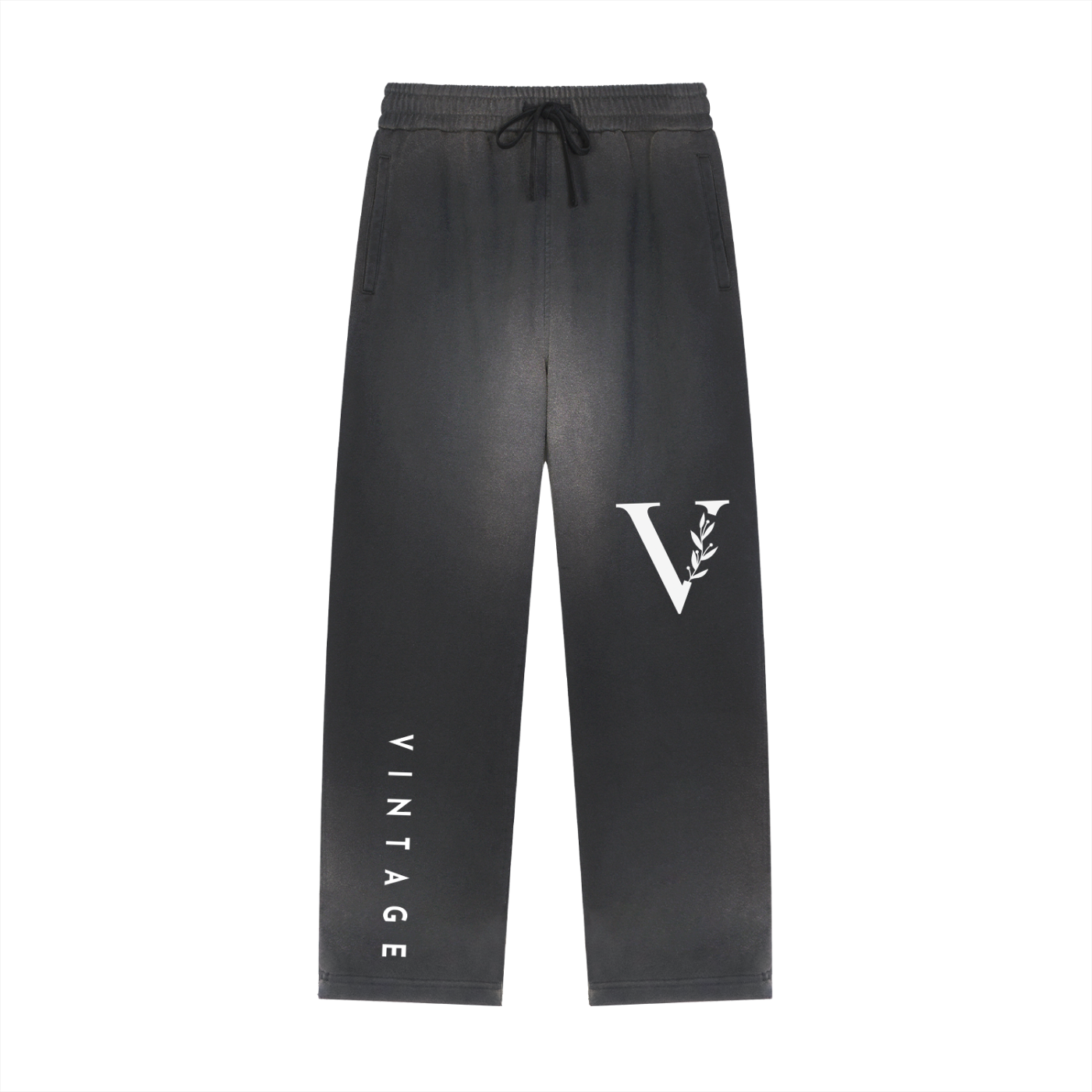 Sun Fade Raw Edge Straight-Leg Sweatpants