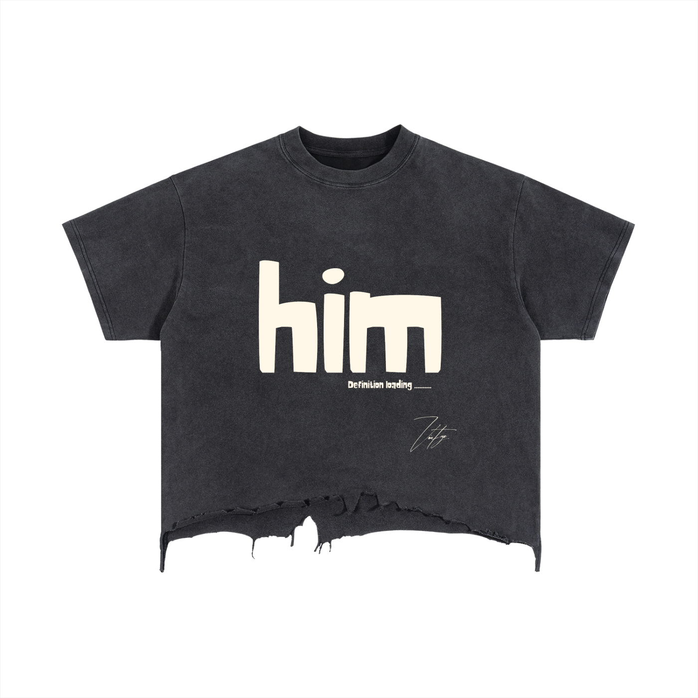 Vintage Wash Boxy Distressed Hem T-Shirt