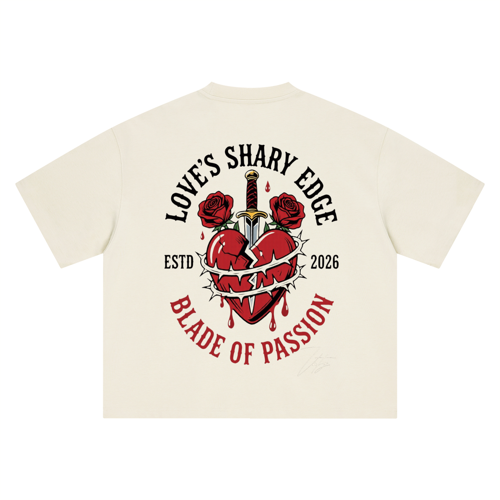 Vintage' Pierced Heart Boxy Oversized T-Shirt