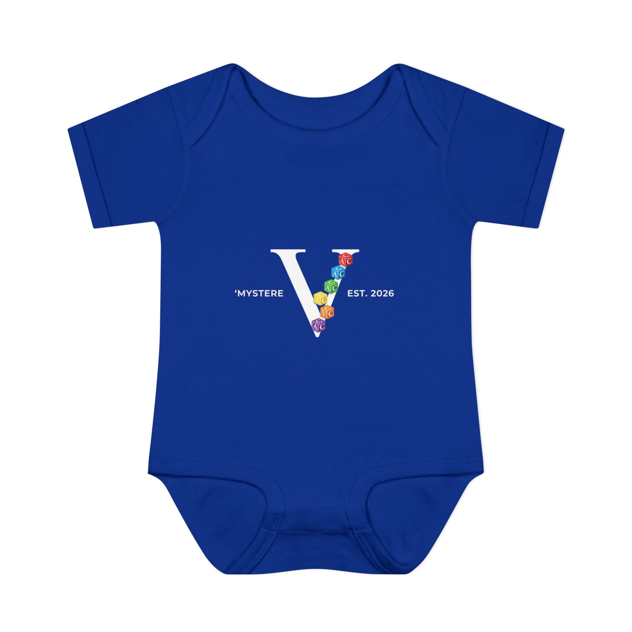 Infant Bodysuit — Colorful Floral 'V' Monogram (Mystere Est. 2026)
