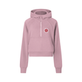 "HER" Vintage Cropped Half-Zip Hoodie