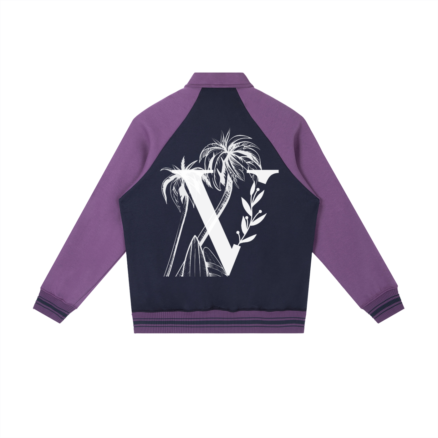 Contrast Raglan Sleeve Baseball Jacket