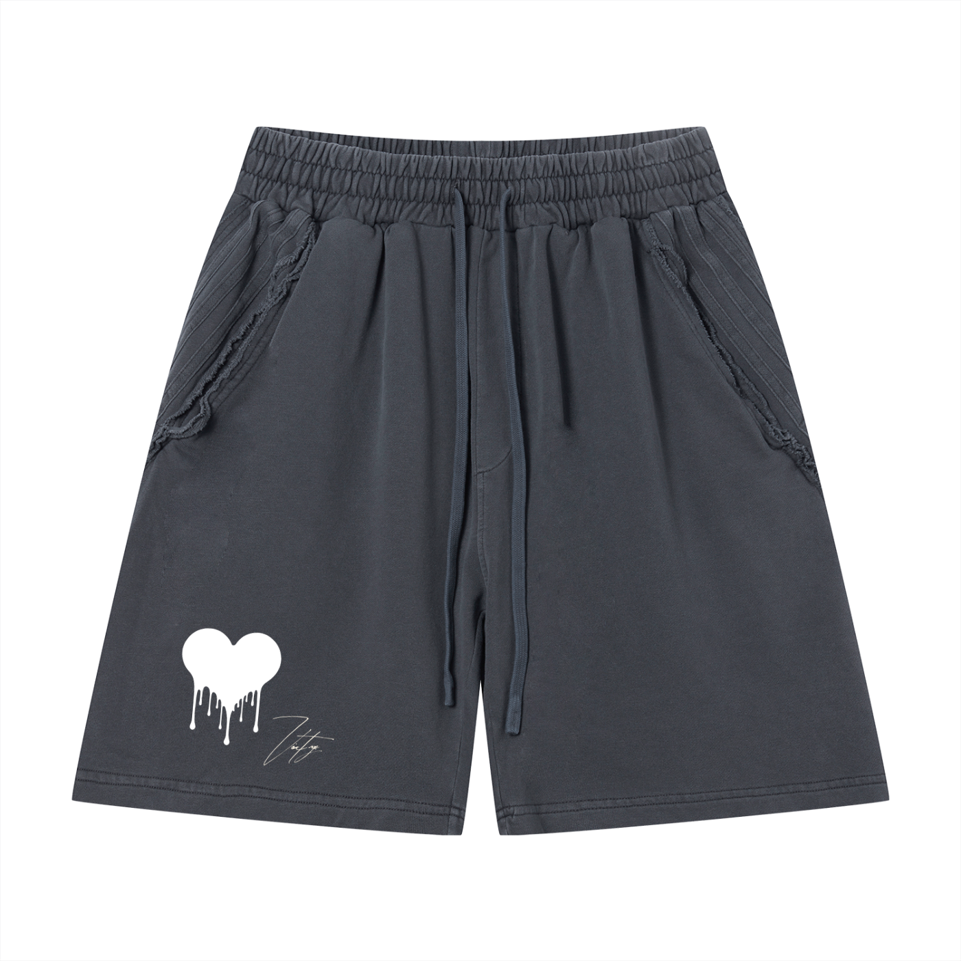 Unisex Vintage Wash Raw Edge Shorts