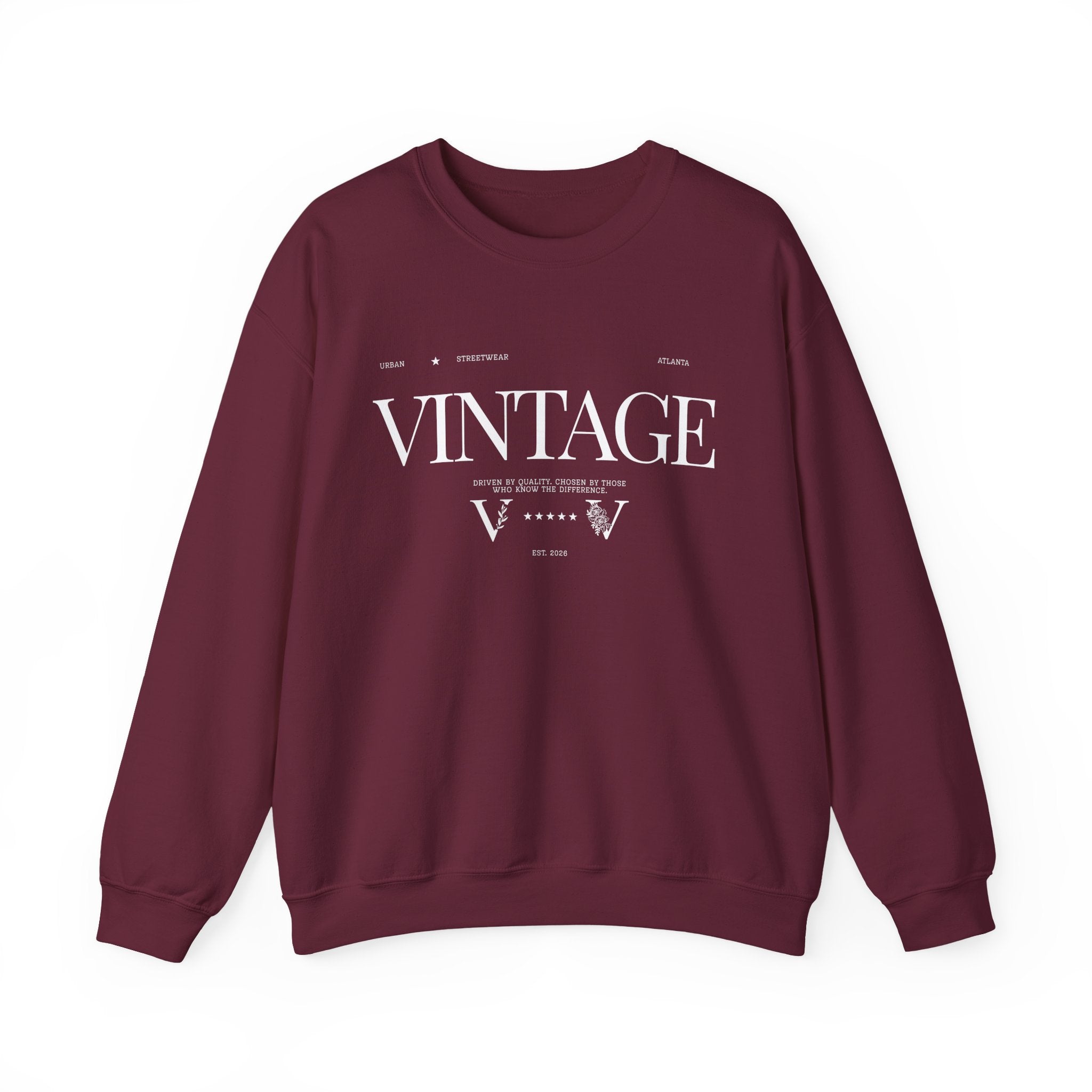 Vintage Crewneck Sweatshirt — Retro 'VINTAGE' Graphic Pullover
