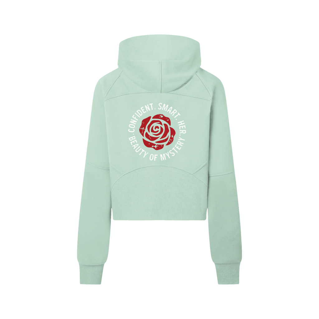 "HER" Vintage Cropped Half-Zip Hoodie