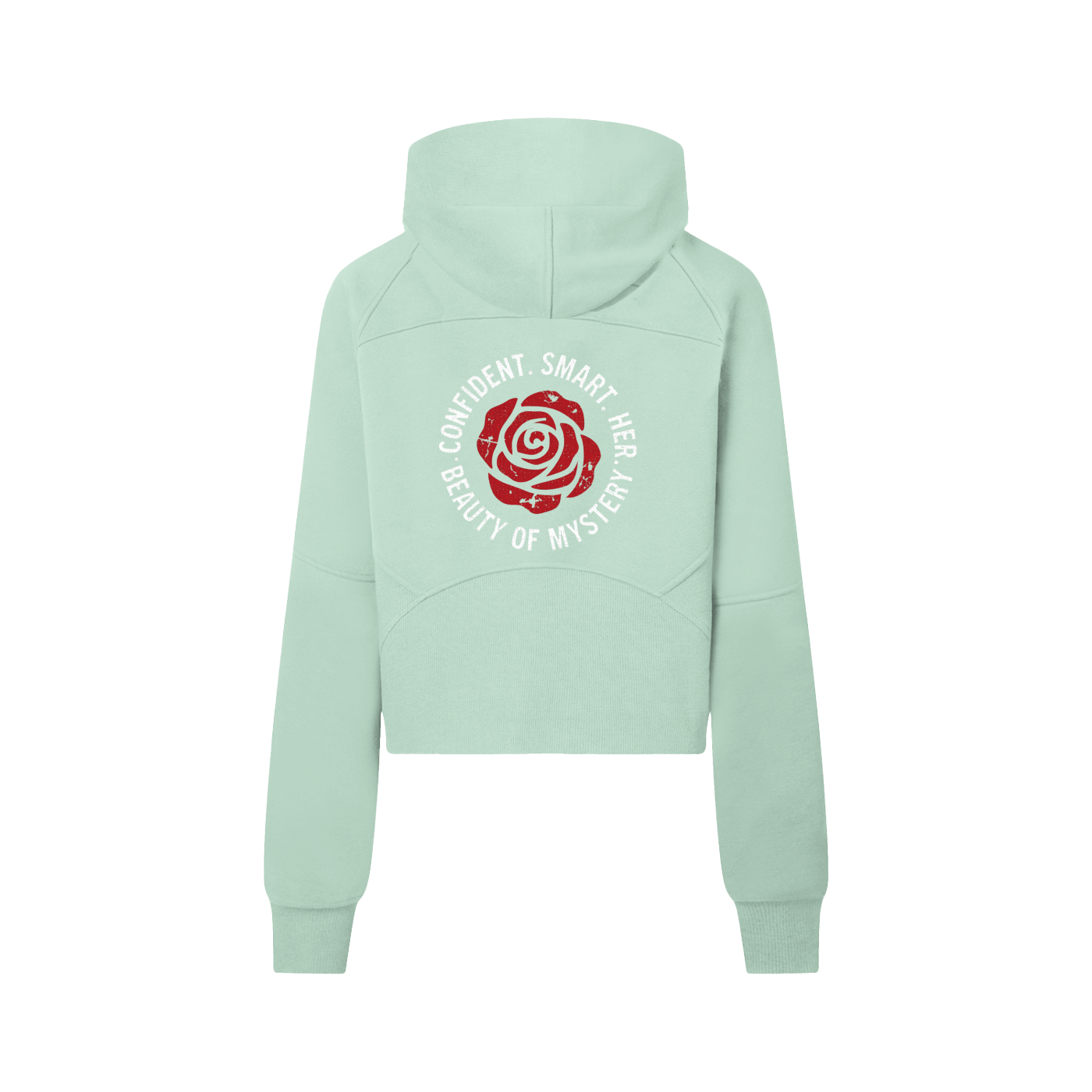 "HER" Vintage Cropped Half-Zip Hoodie