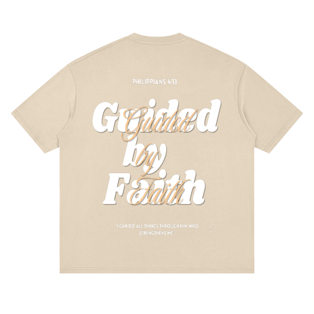Philippians 4:13, Streetwear Loose Drop Shoulder T-Shirt "Guided by Faith Edition"