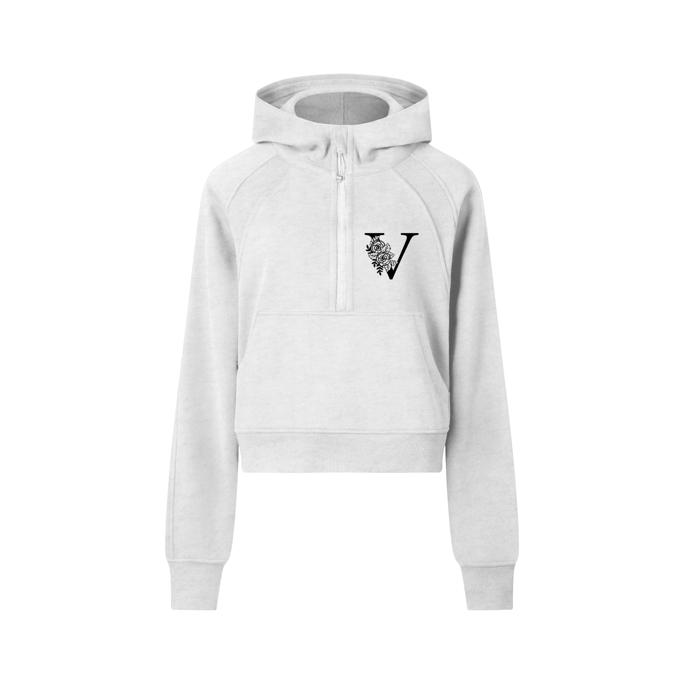Cropped Half-Zip Hoodie