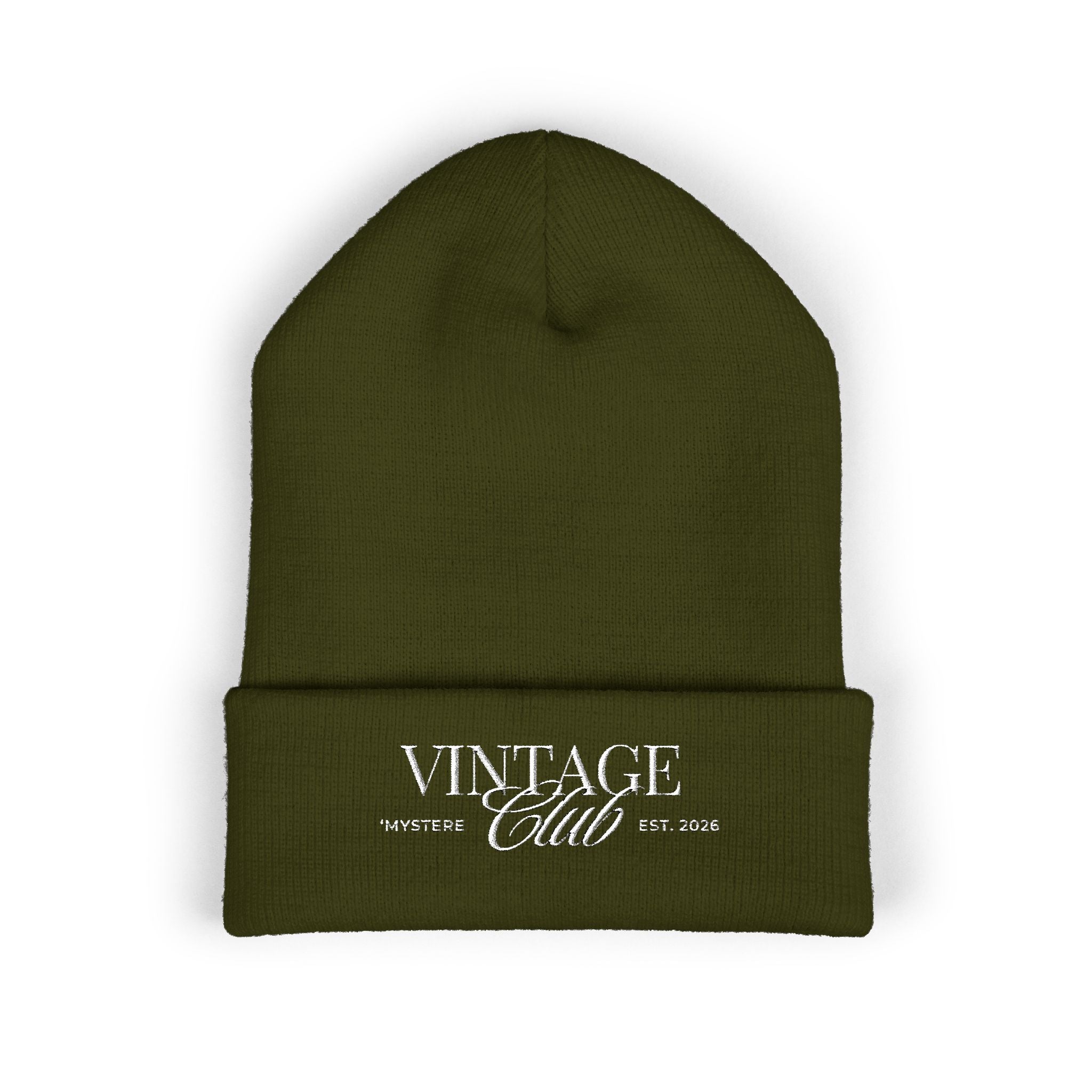 Vintage Club Embroidered Cuffed Beanie