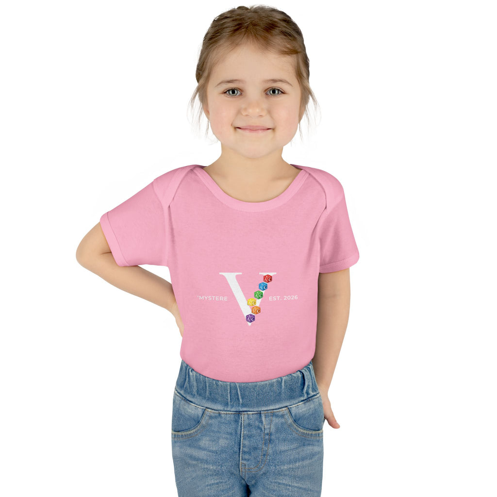 Infant Bodysuit — Colorful Floral 'V' Monogram (Mystere Est. 2026)