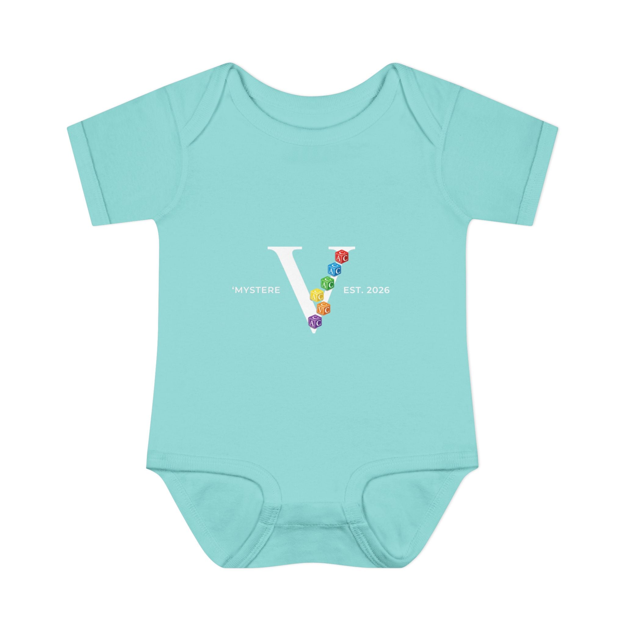 Infant Bodysuit — Colorful Floral 'V' Monogram (Mystere Est. 2026)