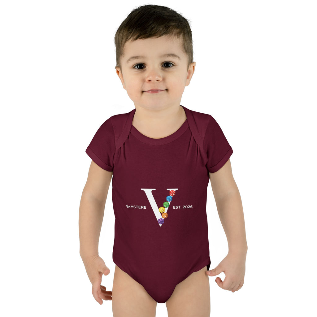 Infant Bodysuit — Colorful Floral 'V' Monogram (Mystere Est. 2026)