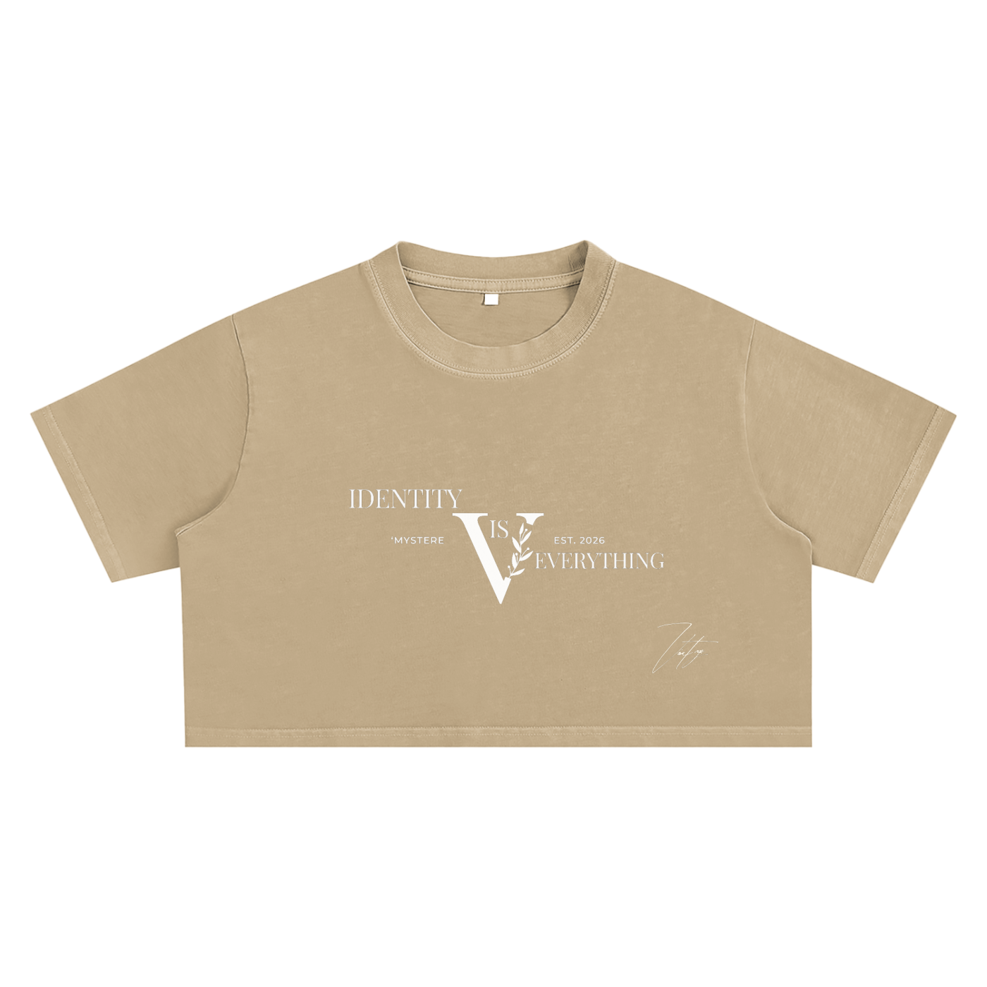 Identity is Everything' Snow Washed Crop Top