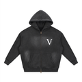 Sunfade Two-way Zipper Boxy Fleece Hoodie