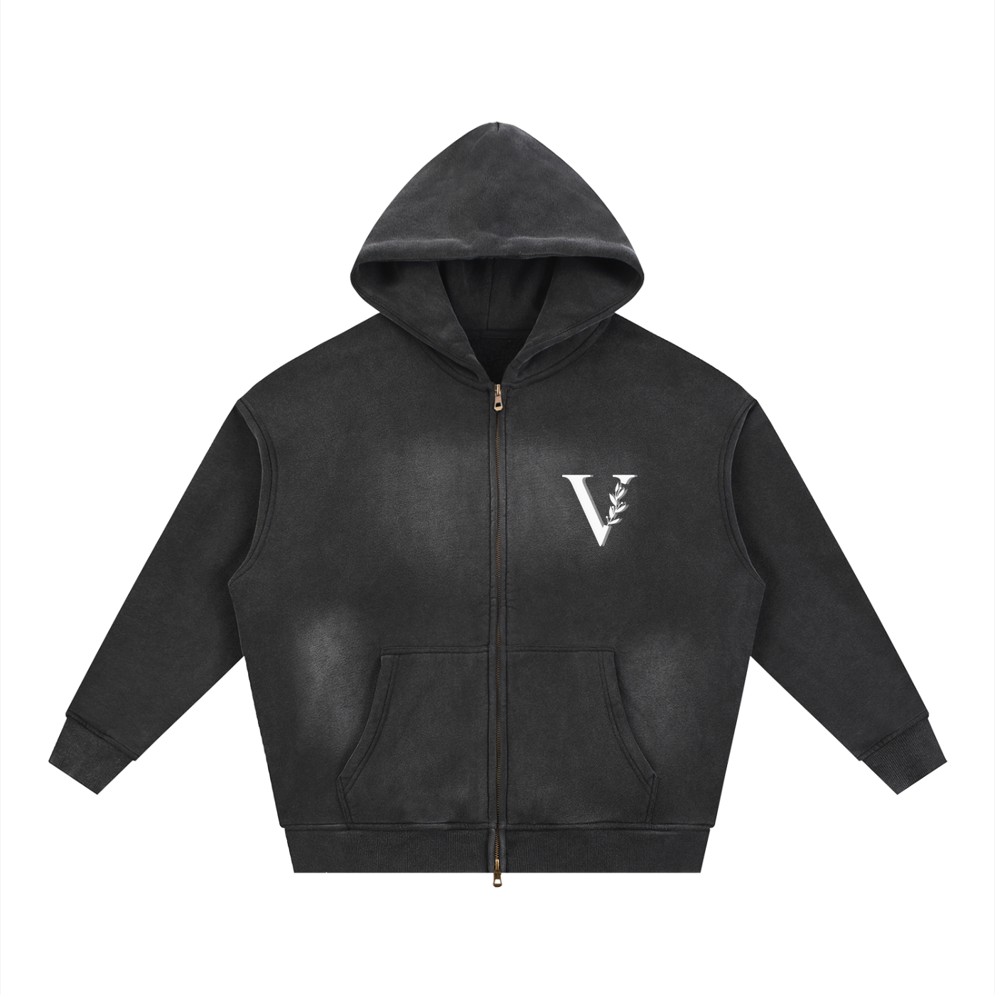 Sunfade Two-way Zipper Boxy Fleece Hoodie