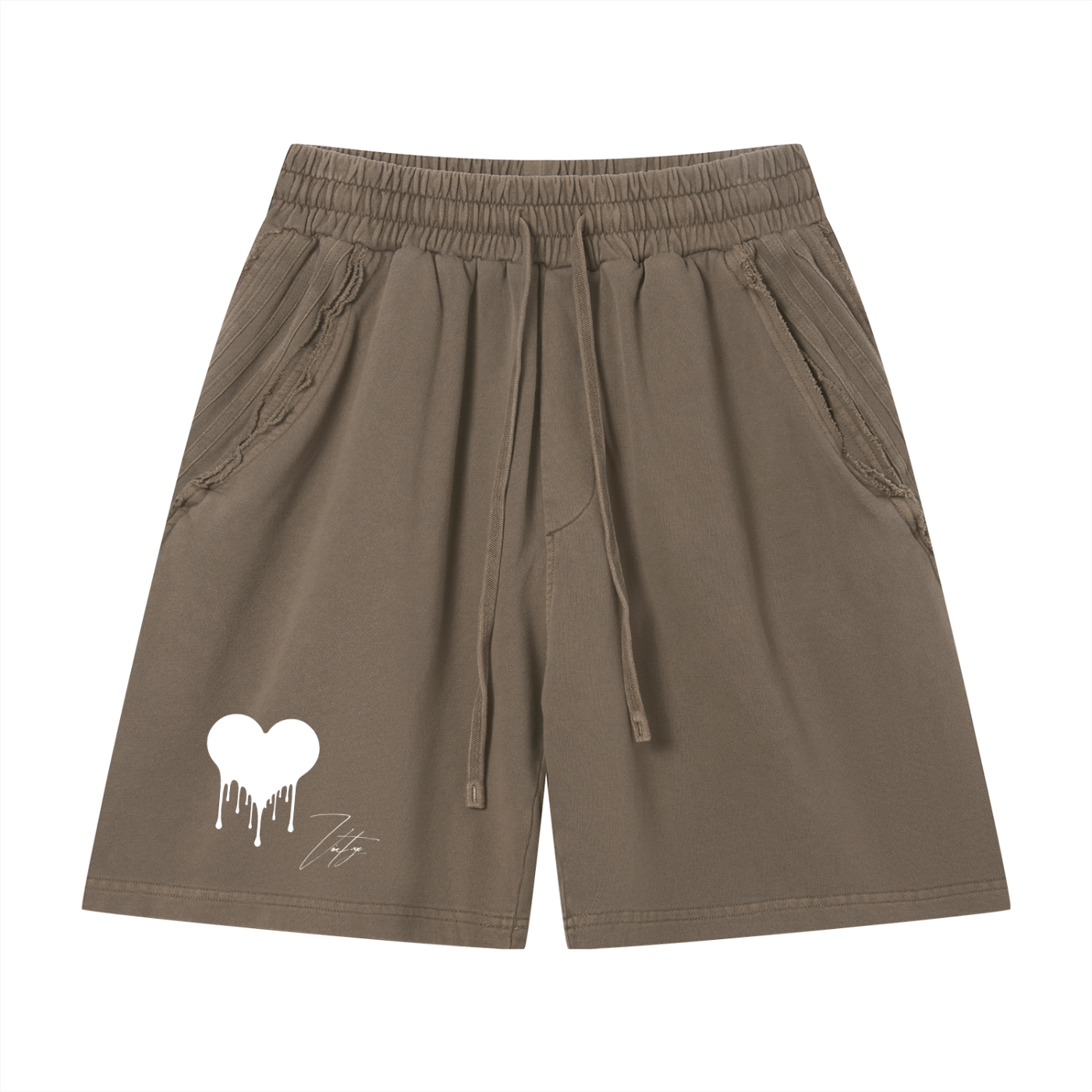 Unisex Vintage Wash Raw Edge Shorts