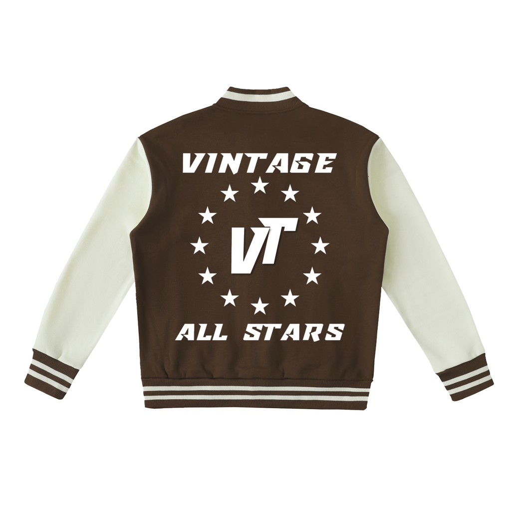 Two-Tone Fleeced Varsity Jacket
