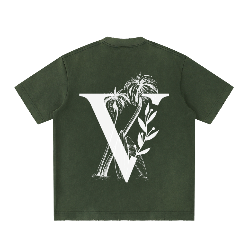 Heavyweight Vintage Washed Frayed T-Shirt