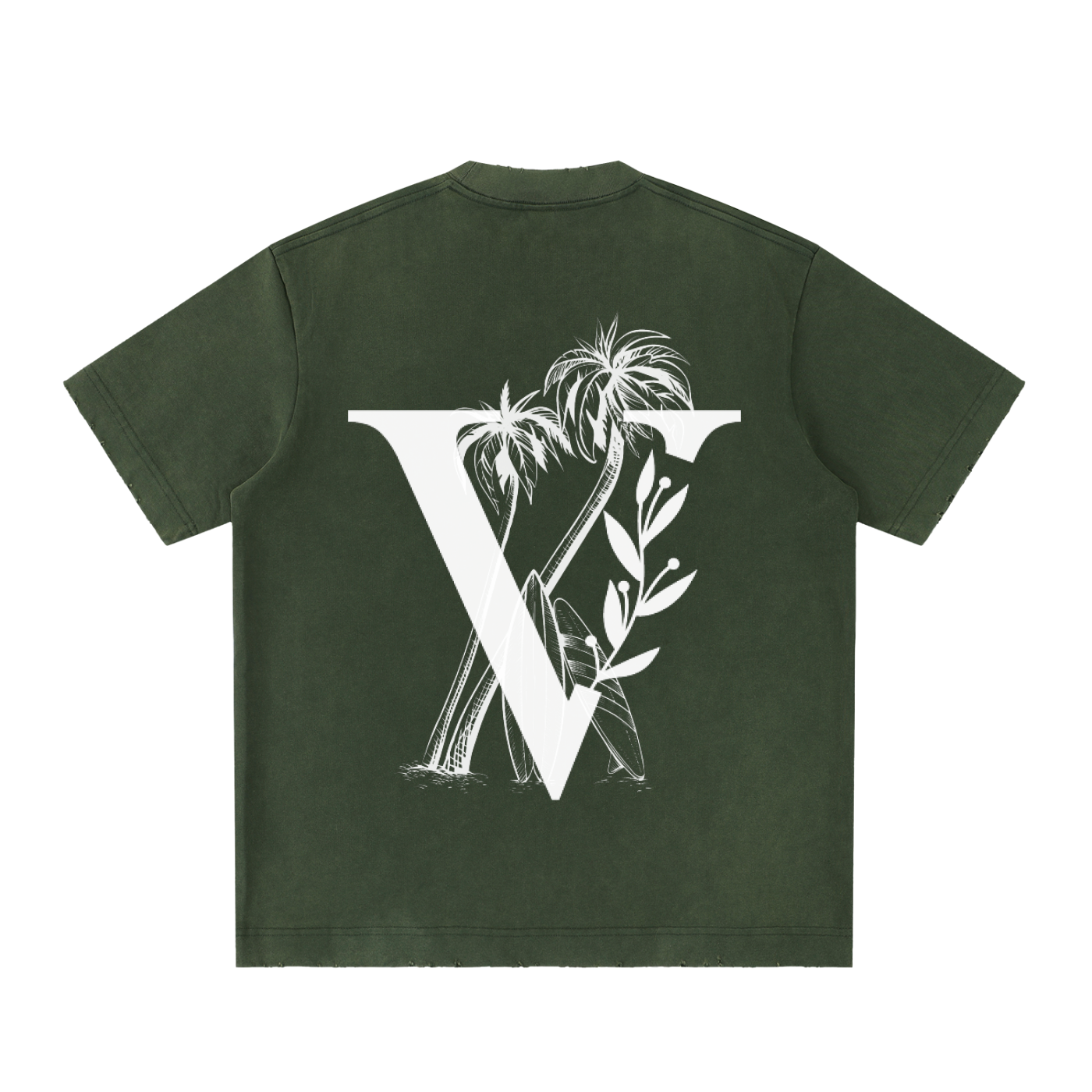 Heavyweight Vintage Washed Frayed T-Shirt