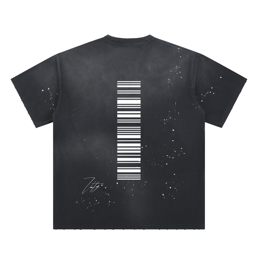 Hand-Frayed Sunfade Paint Splatter T-Shirt