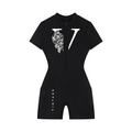 Women's Quarter-Zip Short Sleeve Romper