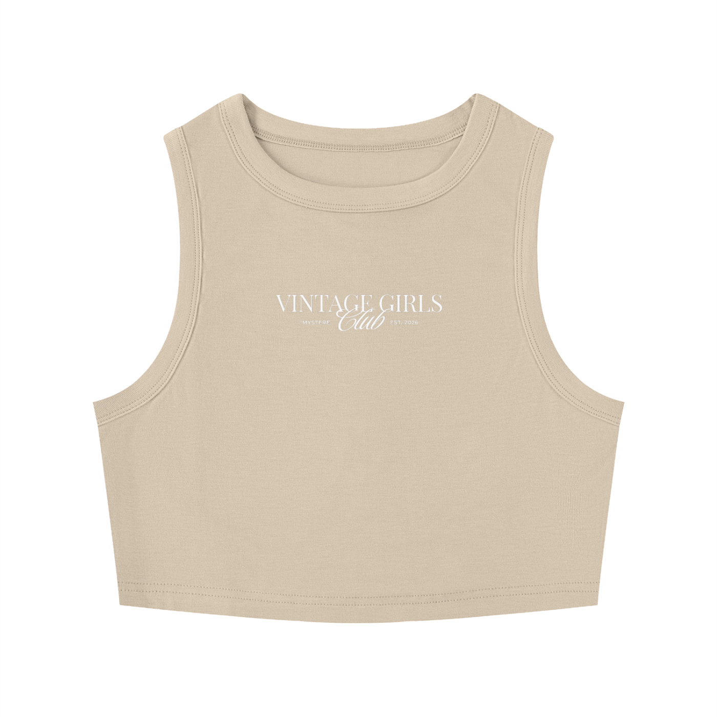 Vintage Women's Tight Crewneck Crop Tank Top