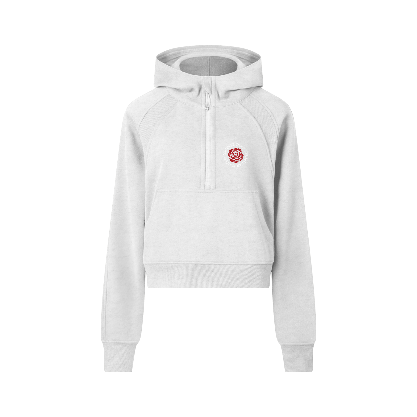 "HER" Vintage Cropped Half-Zip Hoodie