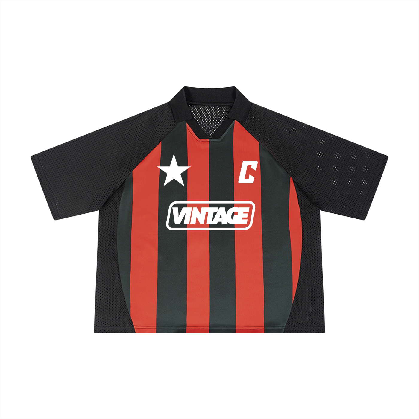 Unisex Striped Mesh Boxy Soccer Jersey