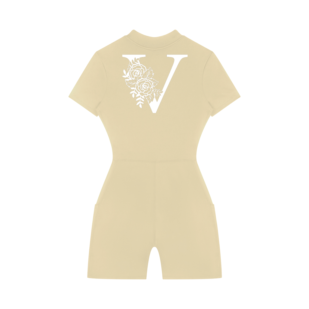 Women's Quarter-Zip Short Sleeve Romper