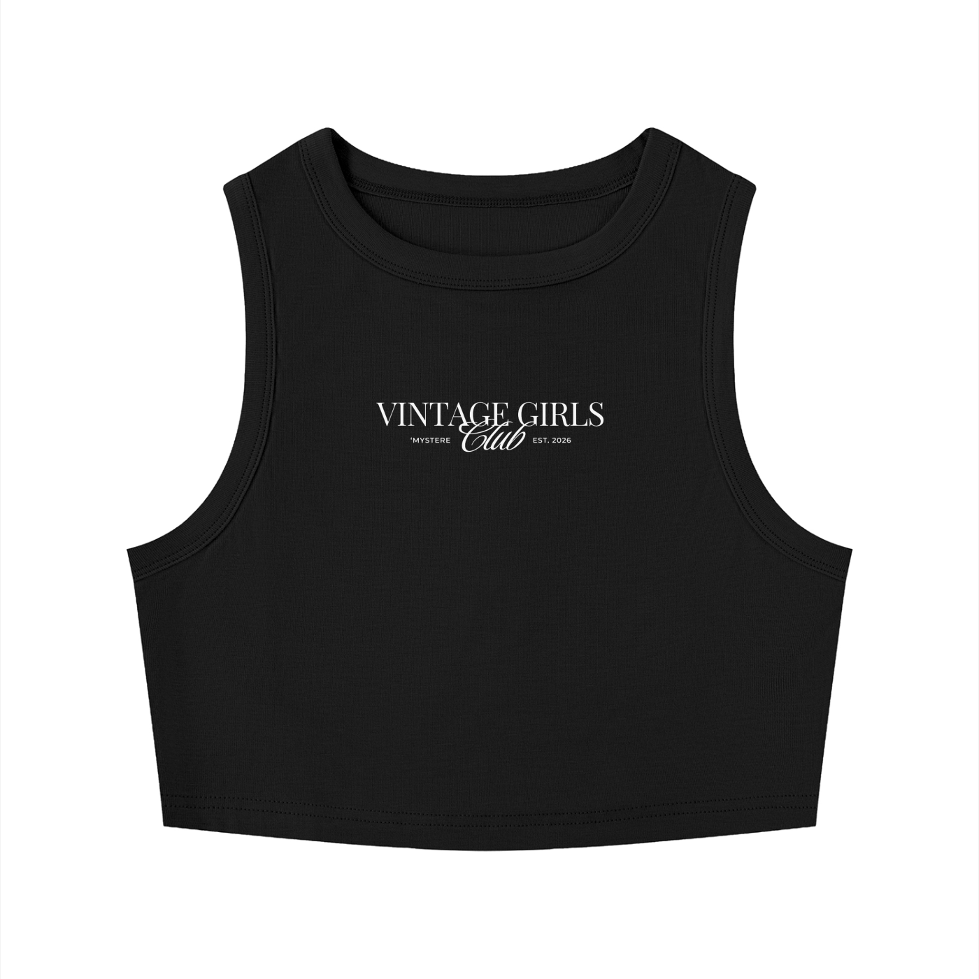 Vintage Women's Tight Crewneck Crop Tank Top