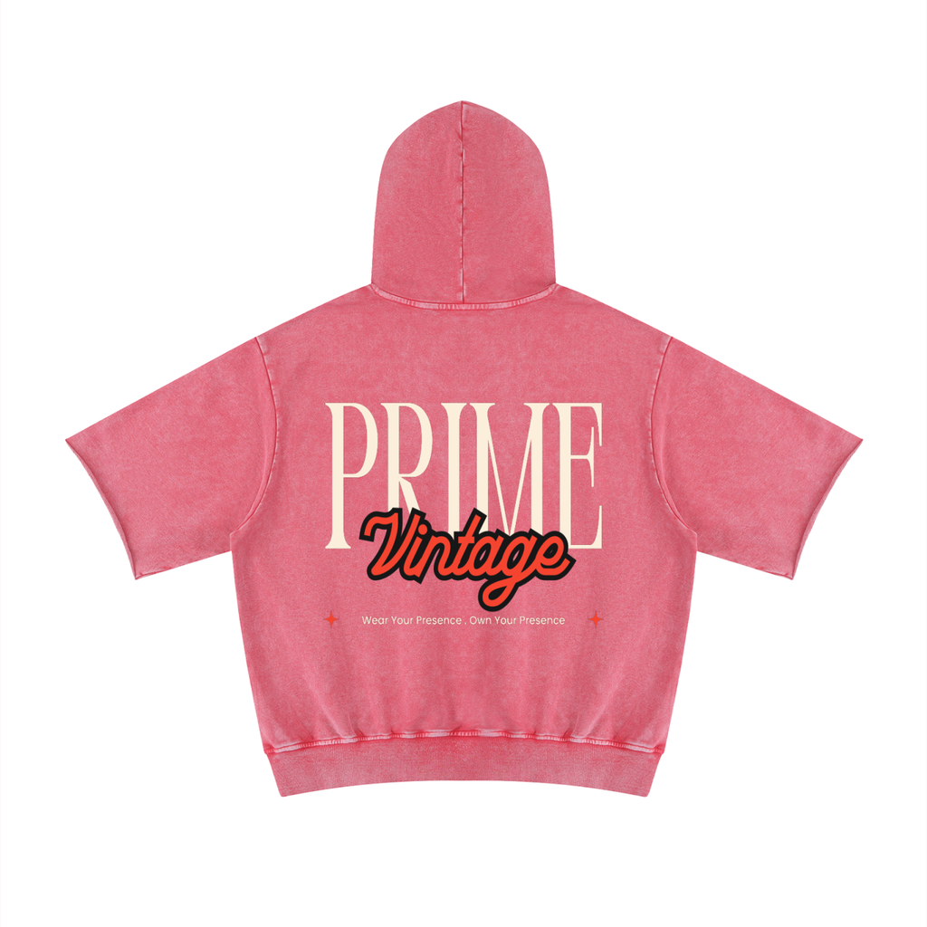 Vintage Unisex Mineral Wash Short Sleeve Hoodie