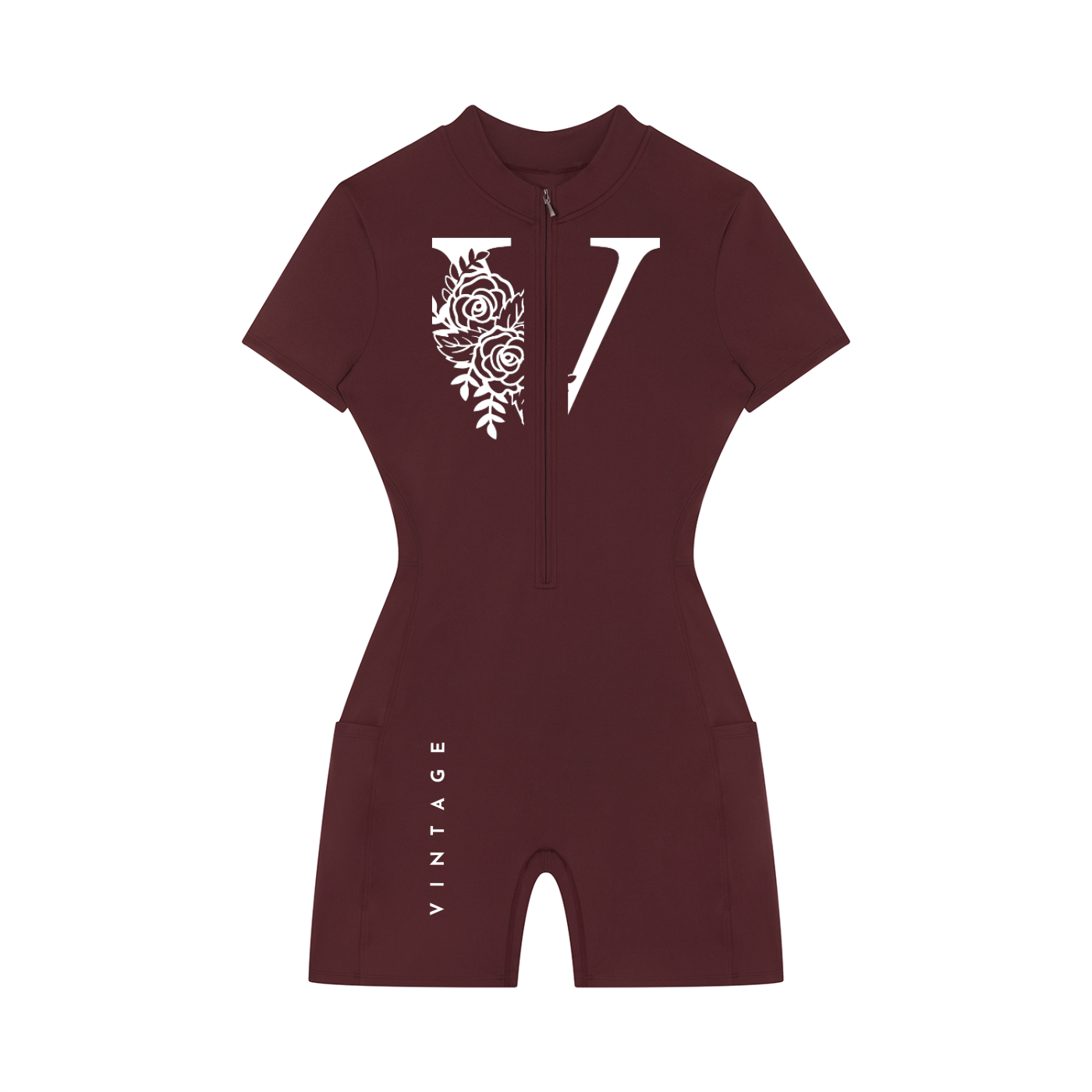 Women's Quarter-Zip Short Sleeve Romper