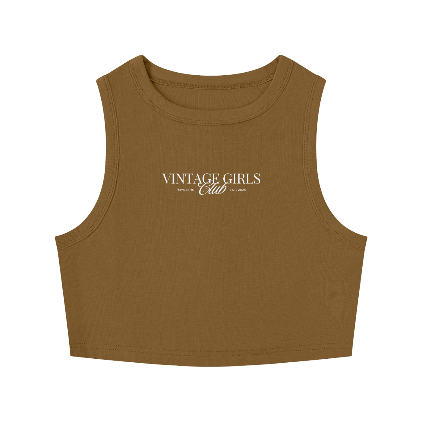 Vintage Women's Tight Crewneck Crop Tank Top