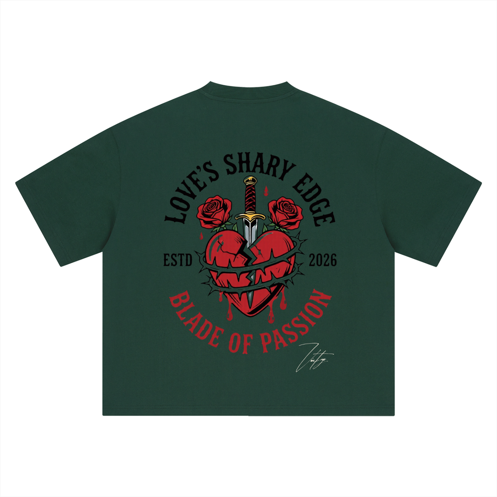 Vintage' Pierced Heart Boxy Oversized T-Shirt