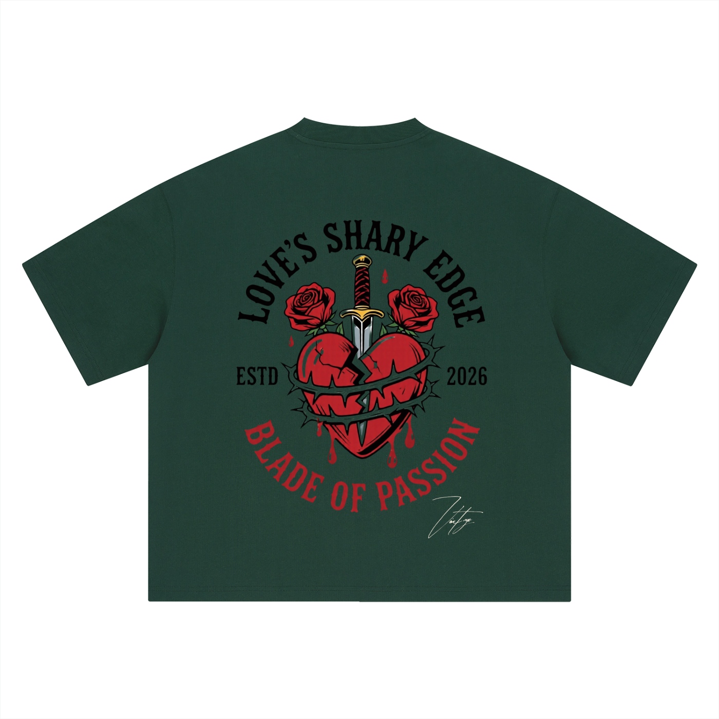 Vintage' Pierced Heart Boxy Oversized T-Shirt