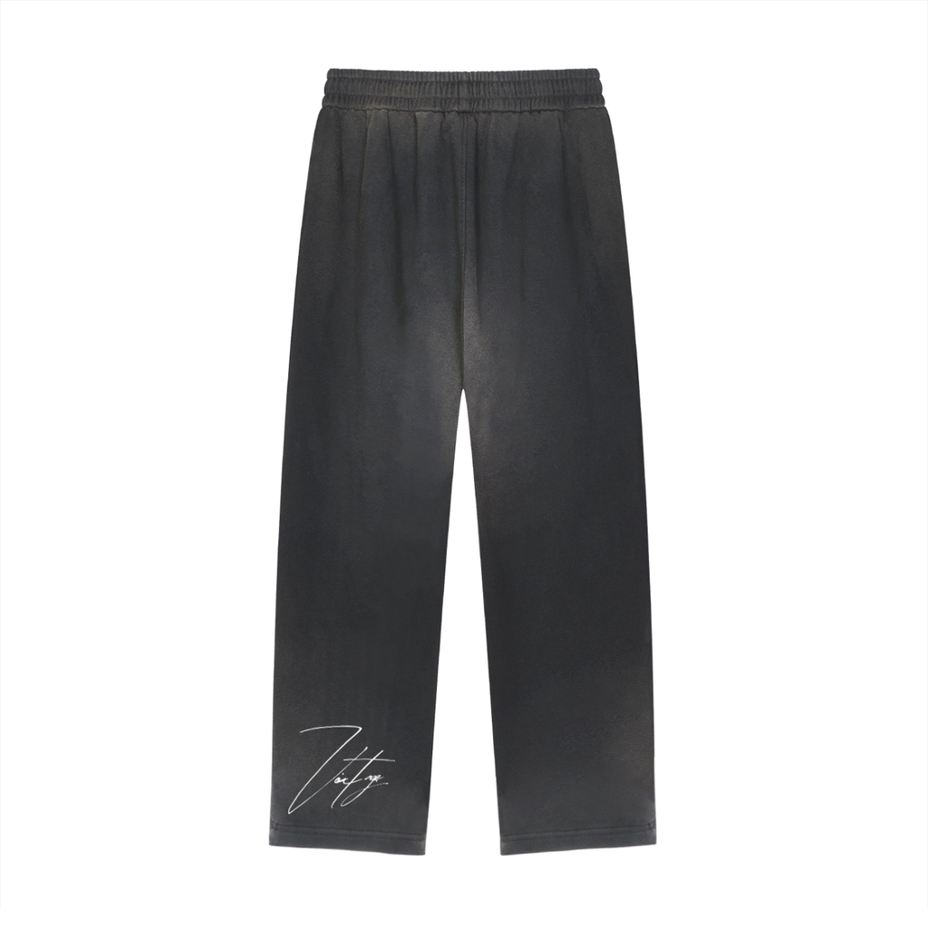 Sun Fade Raw Edge Straight-Leg Sweatpants